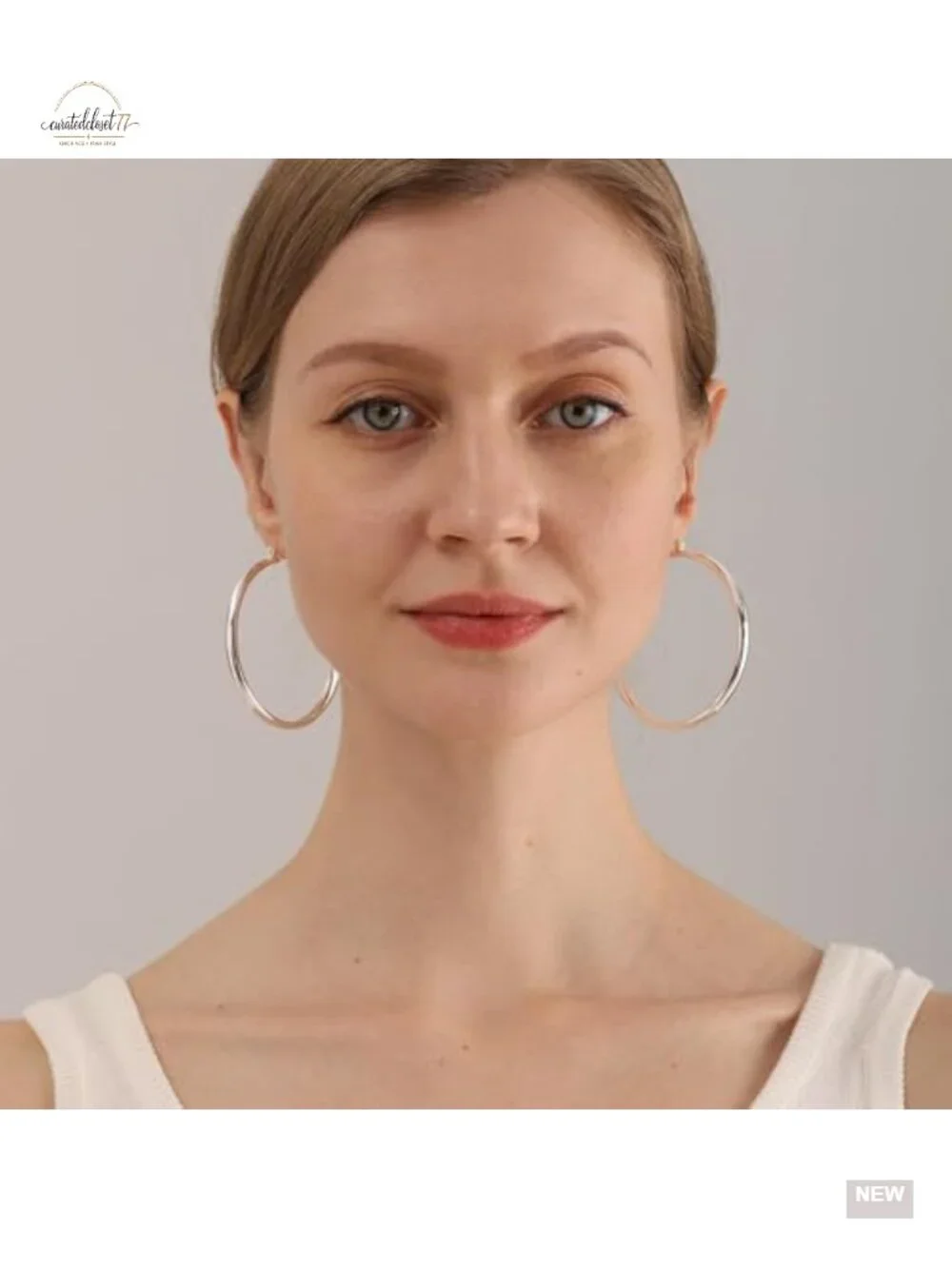 4mm Thick Chunky Hoop Earrings Sterling Silver Post Hollow Tube Lightweight